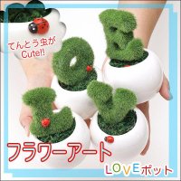 ★お部屋や玄関のインテリアに★フラワーアートLOVEポットセット★緑とLOVEでダブルの癒し！ 