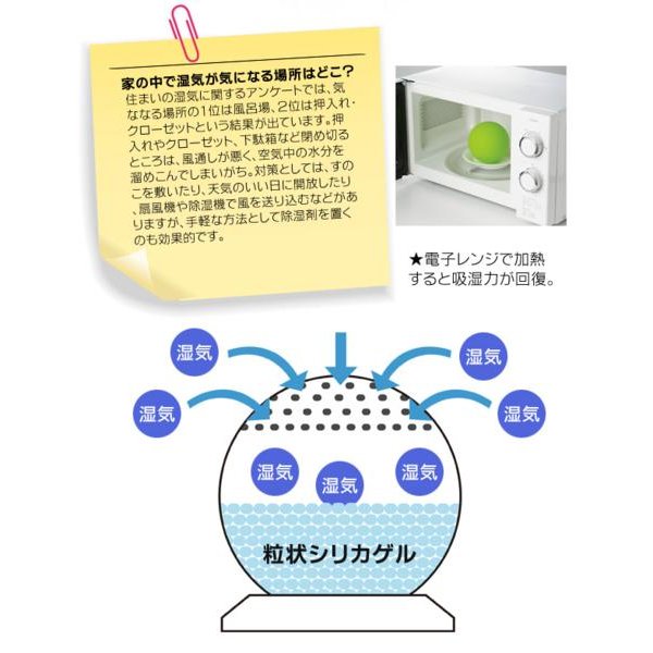 画像3: 繰り返し使える乾燥剤 シリカゲルが湿気をグングン吸収 何度でも使える ◇ ドライボール (3)