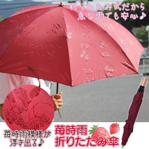 画像: 苺時雨折りたたみ傘